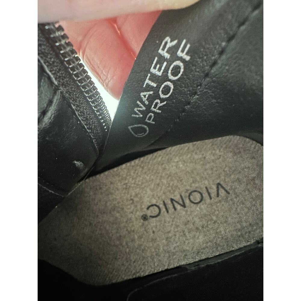 Vionic Wilma Womens 6.5 Black Waterproof Suede Chelsea Ankle Boots Lug Heel Zip - Picture 10 of 13